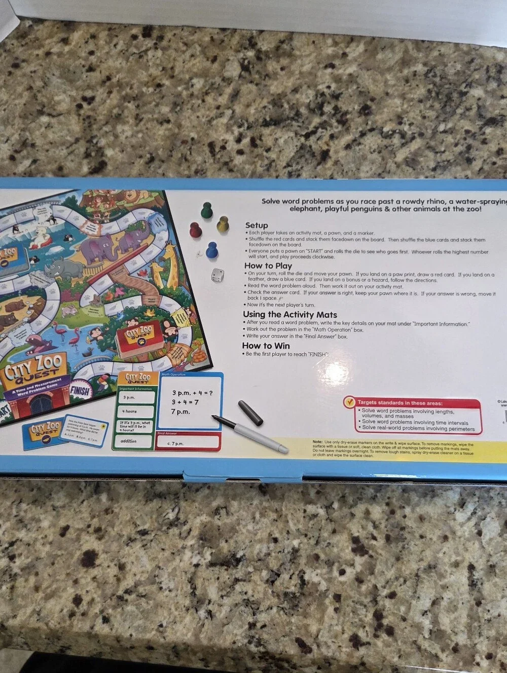 Lakeshore Learning City Zoo Quest Game Word Problem Math Time & Measurement 7+